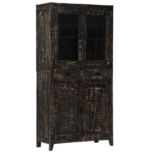Rustika Rowe -  Highboard Black 90x40x180 cm Solid Mango Wood